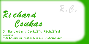 richard csukas business card